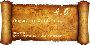 Augustin Oriána névjegykártya